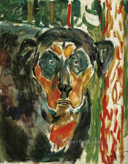 head of a dog 1930 Edvard Munch Oil Paintings